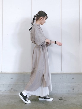 「ニコアンド」｜「アイテム（シャツワンピース）」を使った、りか ❁   さん（レディース・158cm）の夏コーディネート
