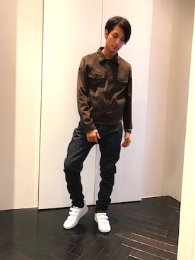 「TRANS CONTINENTS（トランスコンチネンツ）のアイテム（パンツ）」を使った、andreさん（メンズ・175cm）の秋コーディネート