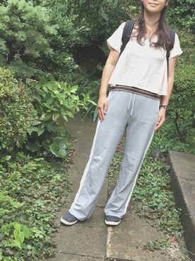 「Jocomomola（ホコモモラ）のアイテム（トップス）」を使った、sa7koさん（レディース・158cm）の夏コーディネート