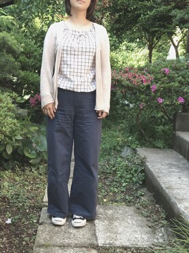 「COMME CA DU MODE（コムサデモード）のアイテム（カーディガン/ボレロ）」を使った、sa7koさん（レディース・158cm）の春コーディネート