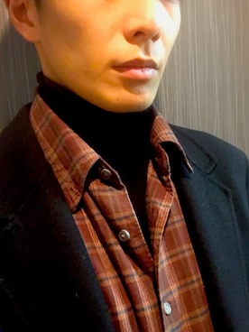 「アイテム（チェスターコート）」を使った、SHINさん（メンズ・180cm）の冬コーディネート