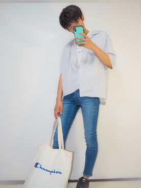 「RAGEBLUE（レイジブルー）のアイテム（その他トップス）」を使った、kayaさん（メンズ・175cm）の春コーディネート