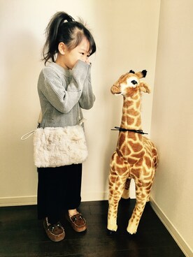 「GLOBAL WORK（グローバルワーク）のアイテム（オールインワン・サロペット）」を使った、yuasakuさん（キッズ・110cm）の冬コーディネート