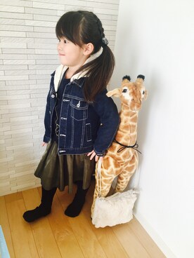「ROPE' PICNIC（ロペピクニック）のアイテム（ジャケット/アウター）」を使った、yuasakuさん（キッズ・110cm）の冬コーディネート