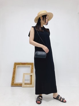 「MOUSSY（マウジー）のアイテム（ハット、ベージュ系）」を使った、くまたそさん（レディース・160cm）の夏コーディネート