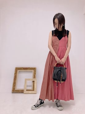 「Hanes」｜「アイテム（ワンピース/ドレス）」を使った、くまたそさん（レディース・160cm）の夏コーディネート