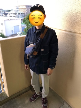 「WAREHOUSE（ウエアハウス）のアイテム（デニムジャケット、その他）」を使った、megane412132さん（メンズ・170cm）の秋コーディネート