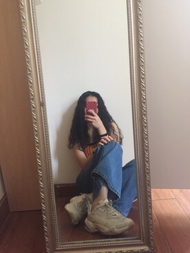 「PUMA（プーマ）のアイテム（スニーカー、ホワイト系）」を使った、🍊さん（レディース・155cm）の夏コーディネート
