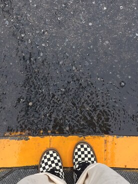 「VANS（バンズ）のアイテム（その他シューズ、ブラック系）」を使った、🍊さん（レディース・155cm）の夏コーディネート