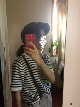 「淘宝のアイテム（Tシャツ/カットソー、ベージュ系）」を使った、🍊さん（レディース・155cm）の夏コーディネート