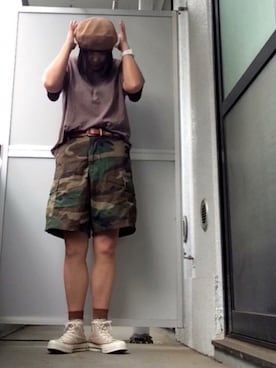 「ct70」｜「アイテム（ハンチング/ベレー帽）」を使った、のの♪さん（レディース・162cm）の夏コーディネート