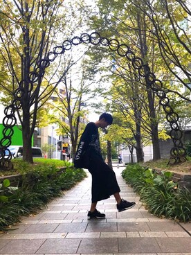 「PARADOX（パラドックス）のアイテム（パンツ）」を使った、eMaさん（メンズ・172cm）の秋コーディネート