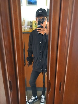 「GU（ジーユー）の（GU）スキニーフィットジーンズ（MEN ⁄ ジーンズ）」を使った、Harukiさん（メンズ・165cm）の秋コーディネート