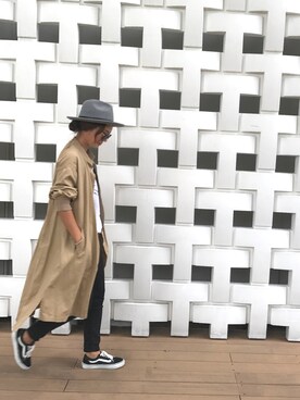 「SLY（スライ）のアイテム（ノーカラージャケット）」を使った、R.さん（レディース・163cm）の秋コーディネート