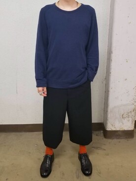 「ATTACHMENT（アタッチメント）のアイテム（スウェット）」を使った、uuy相互フォローさん（メンズ・170cm）の春コーディネート