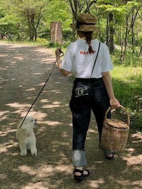 「R&D.M.Co OLDMAN’S TAILOR（オールドマンズテイラー）のアイテム（トップス）」を使った、mireiさん（レディース・156cm）の夏コーディネート