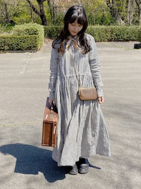 「R&D.M.Co OLDMAN’S TAILOR（オールドマンズテイラー）のアイテム（ワンピース/ドレス）」を使った、mireiさん（レディース・156cm）の春コーディネート