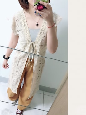 「LOVFEE（ラッフィ）のアイテム（パンツ）」を使った、JessicaLaiさん（レディース・164cm）の秋コーディネート