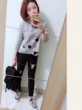 「Gozo（ゴソ）のアイテム（トップス）」を使った、JessicaLaiさん（レディース・164cm）の秋コーディネート