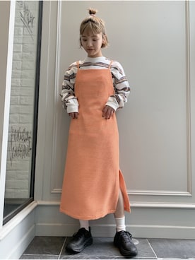 「UNUSED」｜「アイテム（ワンピース/ドレス）」を使った、Kaori Sekiguchiさん（レディース・156cm）の春コーディネート