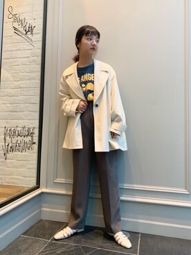 「bibmilk（ビブミルク）のアイテム」を使った、Kaori Sekiguchiさん（レディース・156cm）の春コーディネート