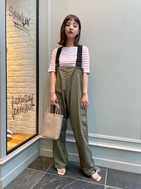 「RECOMMEND  ITEM STYLING」｜「アイテム（オールインワン・サロペット）」を使った、Kaori Sekiguchiさん（レディース・156cm）の春コーディネート