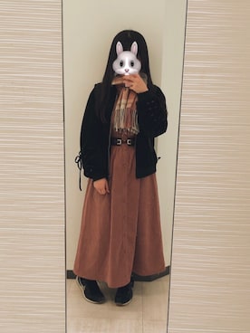 「amelier MAJESTIC LEGON（アメリエルマジェスティックレゴン）のアイテム」を使った、ゆいさん（レディース・148cm）の冬コーディネート