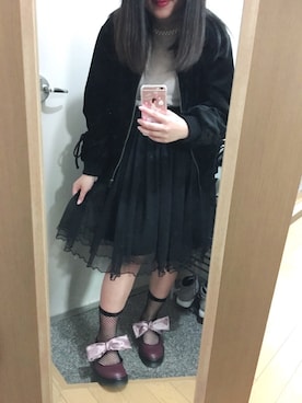 「amelier MAJESTIC LEGON（アメリエルマジェスティックレゴン）のアイテム（ジャケット/アウター）」を使った、ゆいさん（レディース・148cm）の冬コーディネート