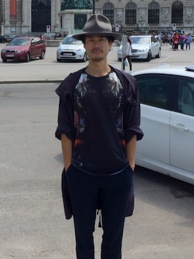 「DRIES VAN NOTEN（ドリスヴァンノッテン）のアイテム（モッズコート）」を使った、Kougさん（メンズ・181cm）の春コーディネート