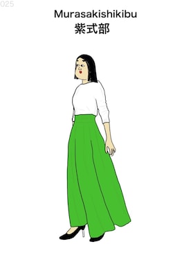 「紫式部のアイテム（トップス、ホワイト系）」を使った、BUSONさんの秋コーディネート