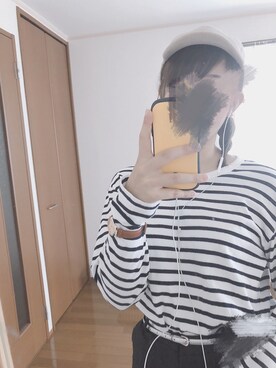 「AZUL（アズール）のアイテム（キャップ）」を使った、おハルさん（レディース・165cm）の春コーディネート