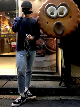 「5（ファイブ）のアイテム（パンツ）」を使った、llll_lllllさん（メンズ・176cm）の冬コーディネート
