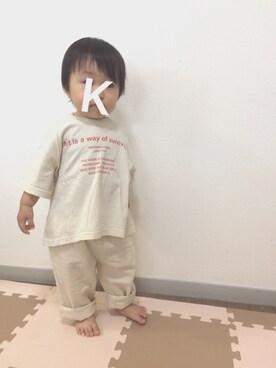 「SM2（エスエムツー）のアイテム（パンツ）」を使った、Kさん（キッズ・80cm）の秋コーディネート