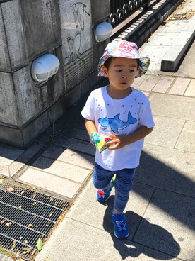 「MARVEL（マーベル）のアイテム（帽子）」を使った、R&Tさん（キッズ・90cm）の夏コーディネート