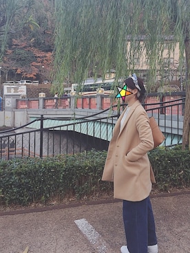「スプリングSENSEOFPLACE」｜「アイテム（チェスターコート）」を使った、nahciokさん（レディース・158cm）の春コーディネート