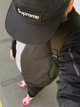 「AIR MAX」｜「アイテム（ミリタリージャケット）」を使った、しゅるるさん（メンズ・175cm）の冬コーディネート