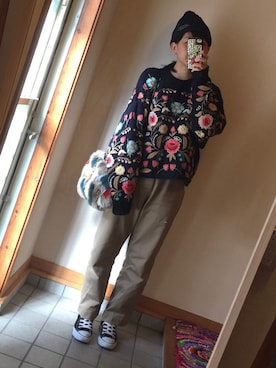 「超極暖ヒートテック」｜記録係さん（レディース・160cm）の冬コーディネート
