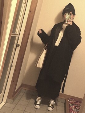 「ガウンコート」｜「アイテム（ブルゾン）」を使った、記録係さん（レディース・160cm）の冬コーディネート