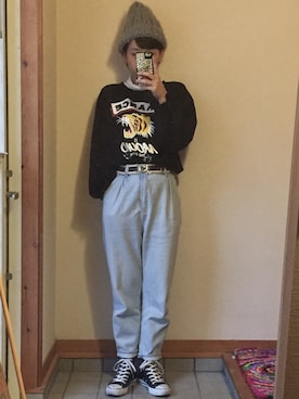 「ハイネックトップス」｜記録係さん（レディース・160cm）の秋コーディネート