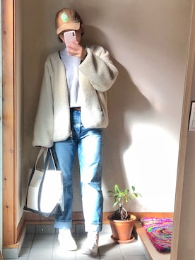 「ハイウエストストレートジーンズ」｜記録係さん（レディース・160cm）の冬コーディネート