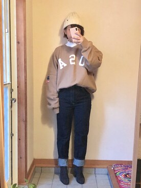 「ハイネックトップス」｜記録係さん（レディース・160cm）の冬コーディネート