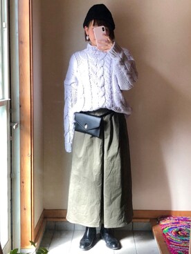 「7度」｜記録係さん（レディース・160cm）の冬コーディネート