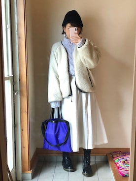 「7度」｜記録係さん（レディース・160cm）の冬コーディネート