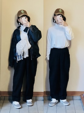 「amorous insense（アモラスインセンス）のデニムブルゾン（デニムジャケット）」を使った、記録係さん（レディース・160cm）の春コーディネート