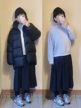 「7度」｜記録係さん（レディース・160cm）の冬コーディネート