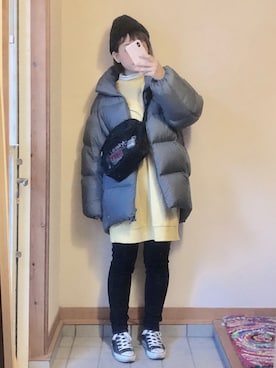 「7度」｜記録係さん（レディース・160cm）の冬コーディネート