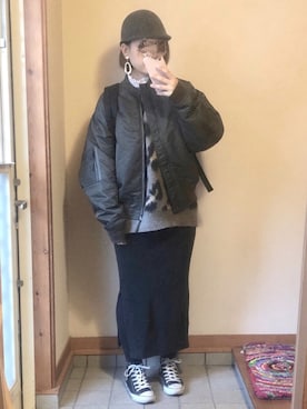 「ハイネックトップス」｜記録係さん（レディース・160cm）の冬コーディネート