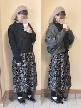 「FREAK'S STORE（フリークスストア）のアイテム（MA-1）」を使った、記録係さん（レディース・160cm）の春コーディネート
