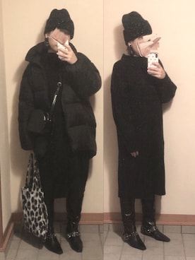 「7度」｜記録係さん（レディース・160cm）の冬コーディネート