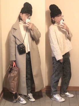 「HIGHTIDE（ハイタイド）のアイテム（財布/小物）」を使った、記録係さん（レディース・160cm）の冬コーディネート